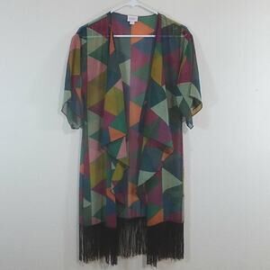 LulaRoe Wrap Around Cover-Up with Fringes S